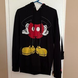 Disney Men's Black Hoodie with Mickey Mouse Graphic